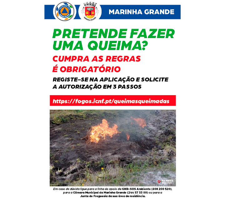 Marinha Grande | REALIZAÇÃO DE QUEIMA DE SOBRANTES EM SEGURANÇA