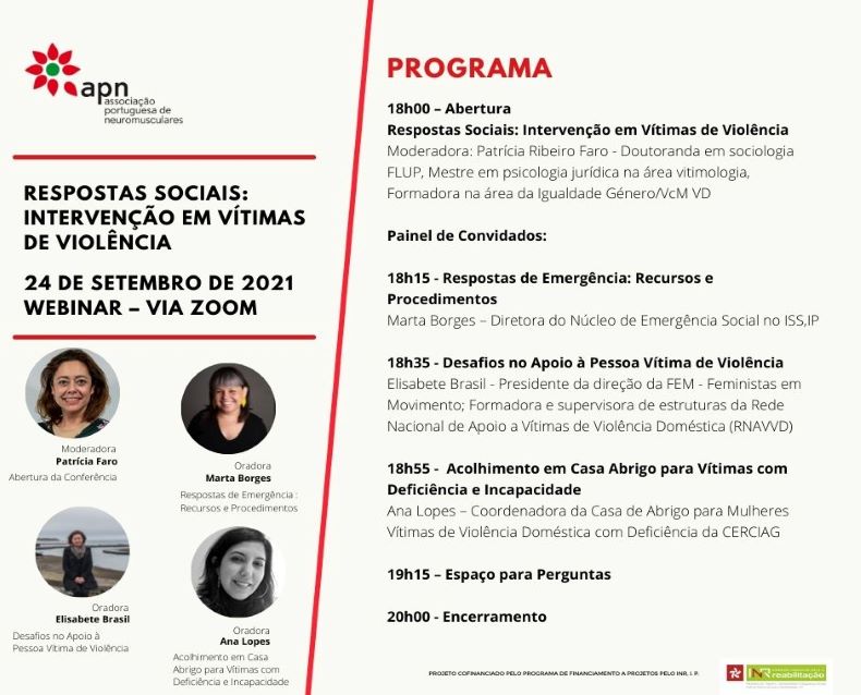Webinar – “Respostas Sociais: Intervenção em Vítimas de Violência”