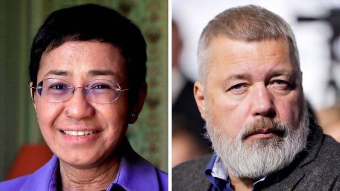 Nobel da Paz distingue dois jornalistas pela defesa da liberdade de expressão