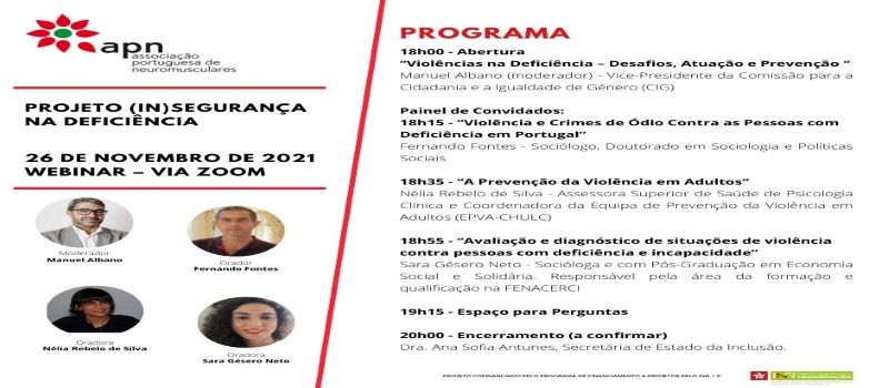 Webinar – “Violências na Deficiência – Desafios, Atuação e Prevenção” – 26/11/2021