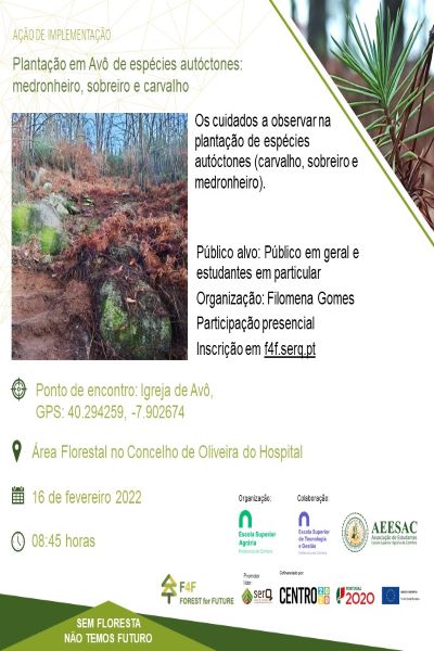 16 de fevereiro | 08h45 | Avô Agrária de Coimbra planta espécies autóctones em Avô