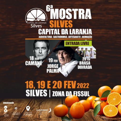 Turismo_Mostra silves Capital da Laranja_espetáculos: CAMANÉ, JORGE PALMA E BRASA DOIRADA ATUARÃO NA 6.ª MOSTRA SILVES CAPITAL DA LARANJA