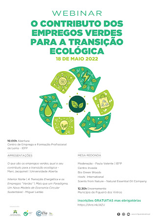 Figueiró dos Vinhos | WEBINAR “O contributo dos empregos verdes para a transição ecológica” – 18 de Maio