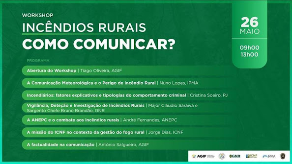 Workshop – Incêndios Rurais – Como Comunicar ? | 26 de maio, 9h (formato online)