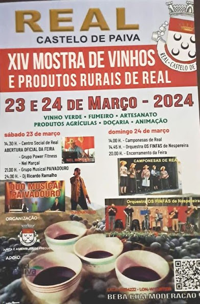 Certame local já vai para a décima quarta edição. Mostra de Vinhos e Produtos Rurais de Real Realiza-se nos dias 23 e 24 de Março