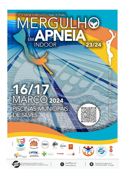 Numa parceria com o Município de Silves. SILVES ACOLHE 3.ª ETAPA DO CIRCUITO NACIONAL DE MERGULHO EM APNEIA INDOOR 23/24 NOS DIAS 16 E 17 DE MARÇO