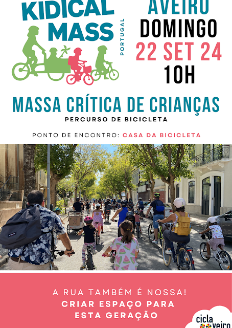 AVEIRO junta-se mais uma vez ao movimento global KIDICAL MASS com o mote: «Espaço Para Esta Geração – A rua também é nossa»