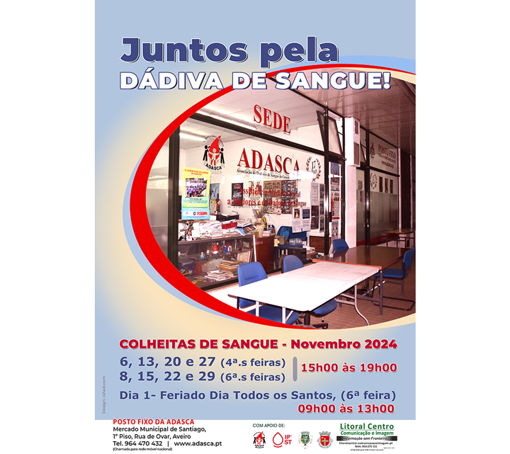 NOVEMBRO: JUNTOS PELA DÁDIVA DE SANGUE! CAMPANHA DE OUTONO 2024