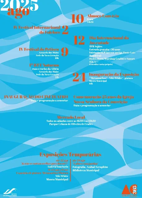 Agenda de Eventos – Oliveira de Frades 365 | Agosto