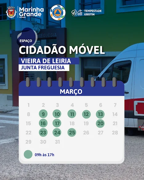 ESPAÇO CIDADÃO MÓVEL REFORÇA APOIO À POPULAÇÃO NAS FREGUESIAS DA MARINHA GRANDE E VIEIRA DE LEIRIA