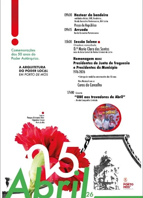 Porto de Mós | Comemorações 25 de Abril – 50 anos do Poder Autárquico