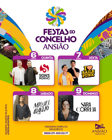 Sons do Minho, Miguel Araújo e Sara Correia são cabeças de cartaz nas Festas do Concelho de Ansião