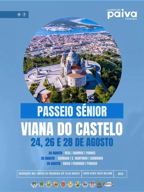 Castelo de Paiva | Iniciativa municipal desperta boa adesão de participantes. CÂMARA MUNICIPAL LEVA IDOSOS E REFORMADOS A VISITAR A CIDADE DE VIANA DO CASTELO