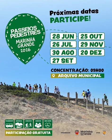 PASSEIO PEDESTRE | Da Cerca ao Coração da Marinha Grande . 30 de agosto de 2026