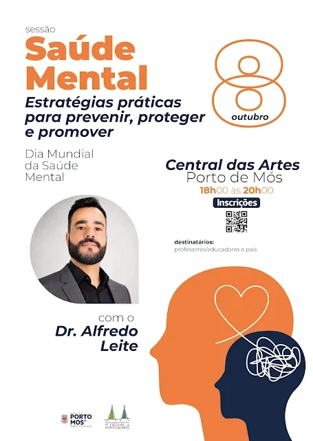 Porto de Mós assinala Dia Mundial da Saúde Mental com sessão dedicada a pais, professores e educadores