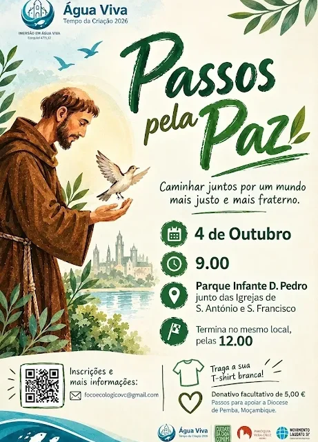 Aveiro | “Caminhada Passos Pela Paz 2026 – Aveiro” Inscrições abertas