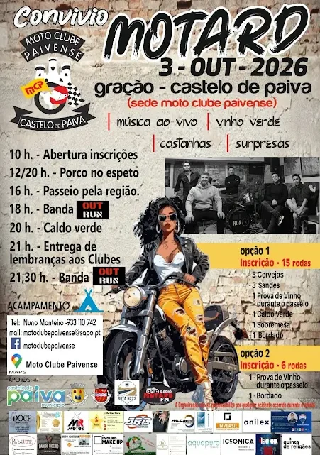 Concentração realiza-se na Rota da EN 222. MOTO CLUBE PAIVENSE PROMOVE “CONVÍVIO MOTARD “ NO SÁBADO