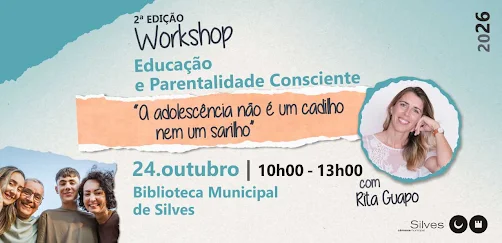 RITA GUAPO VEM À BIBLIOTECA MUNICIPAL DE SILVES FALAR SOBRE EDUCAÇÃO E PARENTALIDADE CONSCIENTE