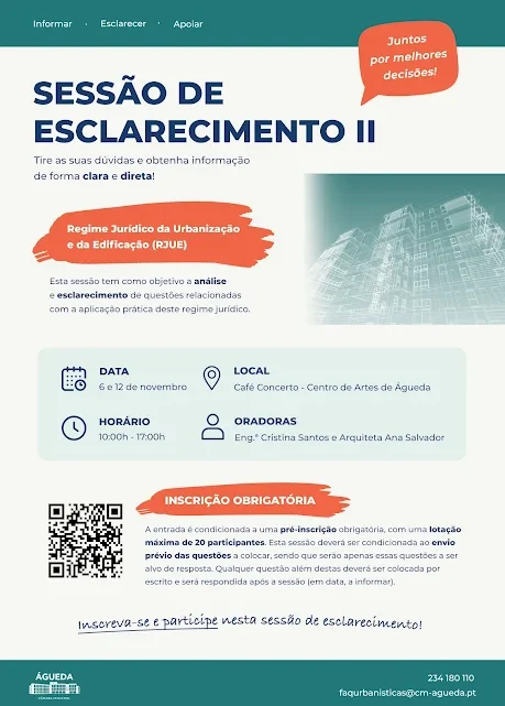 Município de Águeda promove sessões para esclarecer novas regras urbanísticas