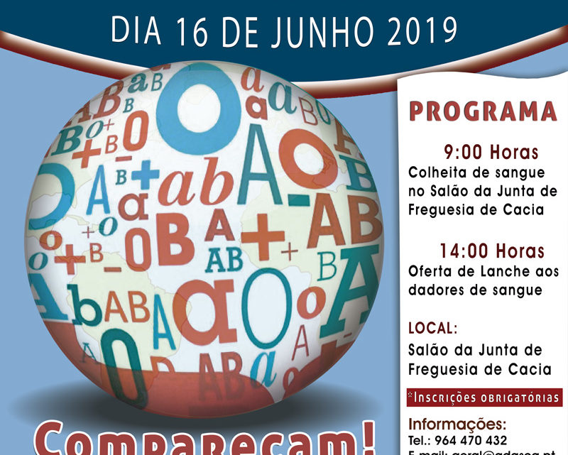 Cacia | Comemoração do Dia Mundial do Dador de Sangue Dia 16 de Junho em Cacia