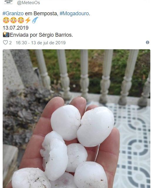 Trovoadas e granizo provocam “danos avultados” no concelho de Mogadouro. Autarca diz que prejuízo é elevado
