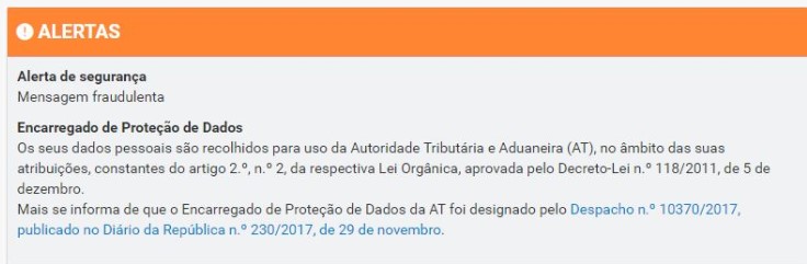 Autoridade Tributária alerta contribuintes para novo e-mail fraudulento