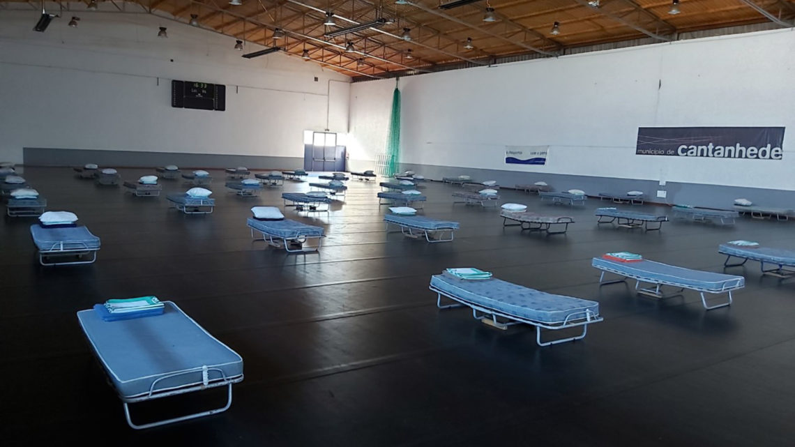 Como medida preventiva o município de Cantanhede centro de apoio logístico e unidade de alojamento