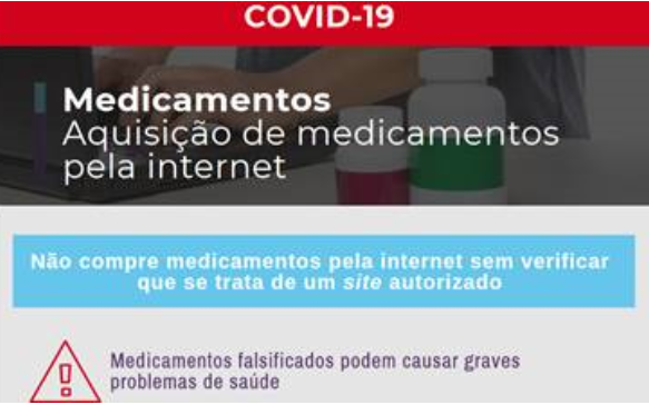 COVID-19: Infarmed alerta para medicamentos falsificados na internet