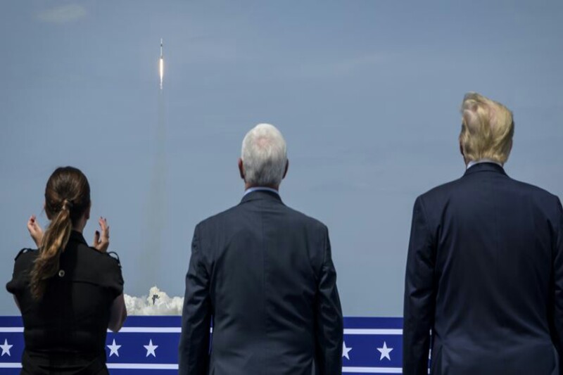 Foguetão da SpaceX foi lançado, na presença do Presidente dos Estados Unidos