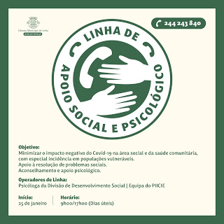 Município de Leiria ativa linha de apoio social e psicológico
