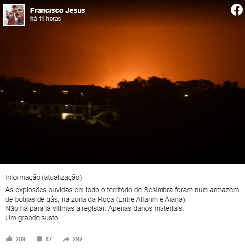 Várias explosões em Sesimbra em incêndio que atingiu botijas de gás
