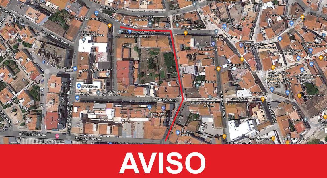 Silves » Rua Samora Barros e Rua Alexandre Herculano sofrerá interrupção de trânsito no dia 24 de maio