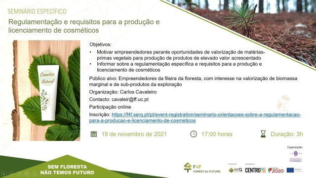 Coimbra | Webinar: “Regulamentação e requisitos para produção e licenciamento de cosméticos”