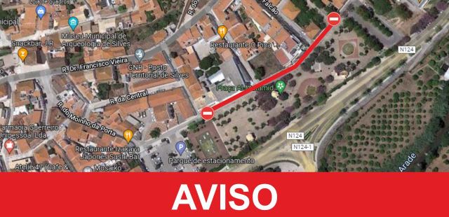 RUA CRUZ DE PORTUGAL EM SILVES COM CONDICIONAMENTO DE TRÂNSITO ENTRE 22 DE NOVEMBRO E 05 DE DEZEMBRO