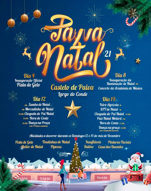 Castelo de Paiva | “ PAYVA NATAL” INAUGURADA COM ATRACTIVO DE PISTA DE GELO: Iniciativa conjunta da Câmara Municipal e Associação Comercial