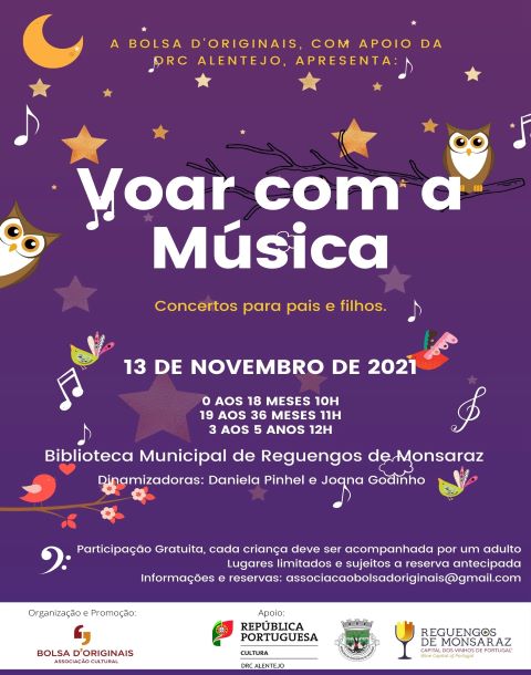Biblioteca Municipal de Reguengos de Monsaraz recebe concertos para pais e filhos até aos 5 anos de idade