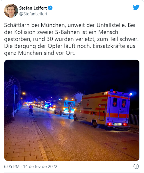 Colisão de dois comboios perto de Munique causa vários feridos e uma morte