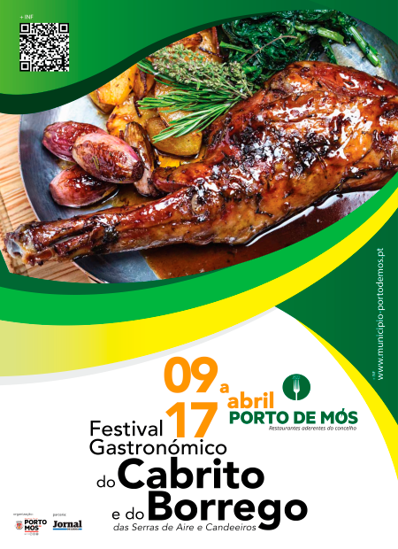 Entre os dias 9 e 17 de abril a Câmara Municipal de Porto de Mós promove o Festival Gastronómico do Cabrito e do Borrego.