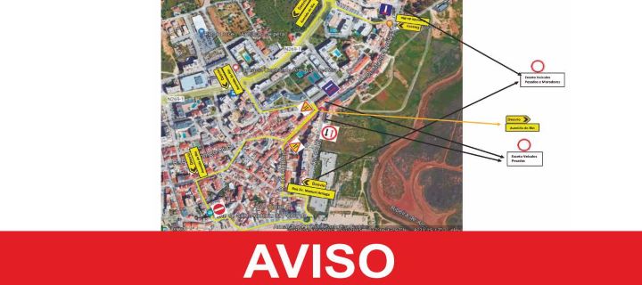 PRORROGAÇÃO DE CONDICIONAMENTO DE TRÂNSITO NA AVENIDA DO RIO E RUA DR. MANUEL ARRIAGA EM ARMAÇÃO DE PÊRA ATÉ AO DIA 31 DE MAIO