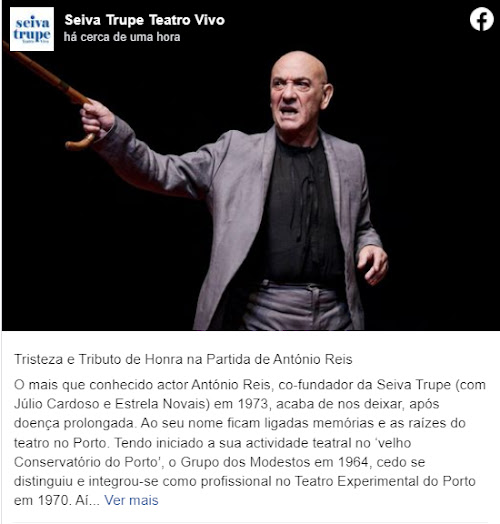 Morreu o ator e encenador António Reis