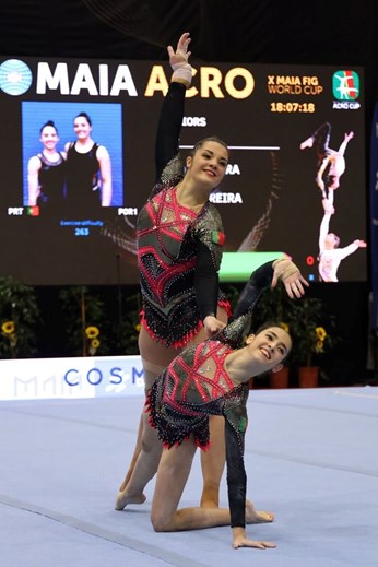 Par feminino português conquista prata na Taça do Mundo de acrobática na Maia