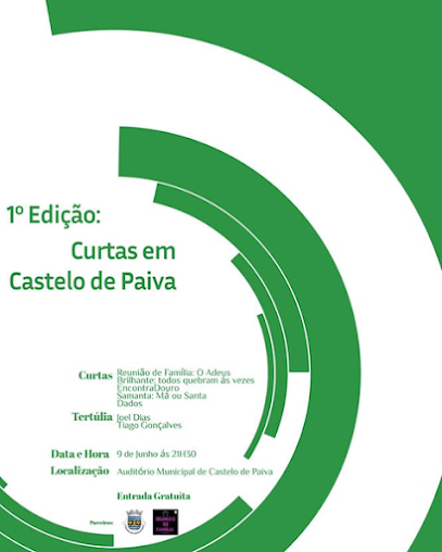 Uma tertúlia interactiva no Auditório Municipal. Município vai acolher esta semana 1º edição do “ Curtas em Castelo de Paiva “