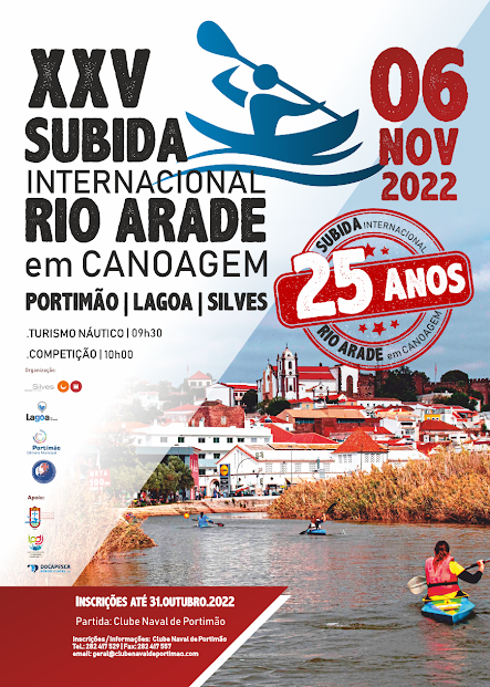 Silves | XXV SUBIDA INTERNACIONAL DO RIO ARADE EM CANOAGEM REALIZA-SE A 06 DE NOVEMBRO