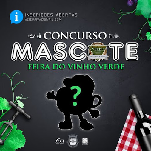INSCRIÇÕES ABERTAS ATÉ AO DIA 5 DE MAIO. ESTÁ ABERTO CONCURSO DE IDEIAS PARA MASCOTE DA FEIRA DO VINHO VERDE