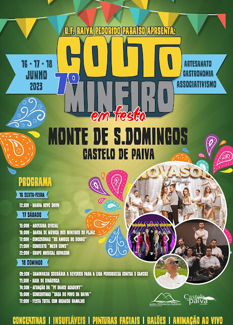 Evento com concertos, gastronomia e actividades culturais. COUTO MINEIRO EM FESTA NO MONTE DE S. DOMINGOS