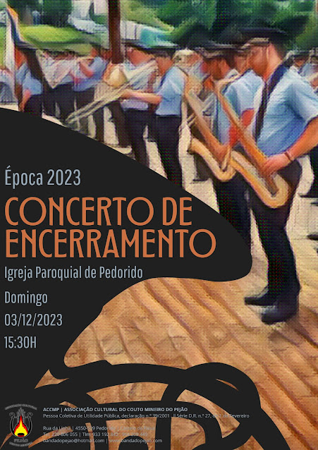 Castelo de Paiva | Participa nas festividades em honra de Santa Barbára. BANDA DOS MINEIROS DO PEJÃO PROMOVE CONCERTO DE ENCERRAMENTO DA ÉPOCA