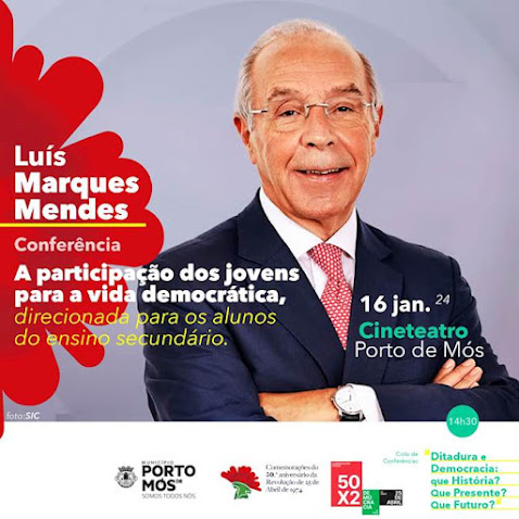 Cineteatro de Porto de Mós: Participação dos jovens para a vida democrática – Encontro com Luís Marques Mendes