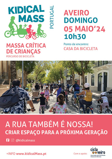 AVEIRO junta-se mais uma vez ao movimento global KIDICAL MASS com o mote: «Espaço Para Esta Geração – A rua também é nossa»
