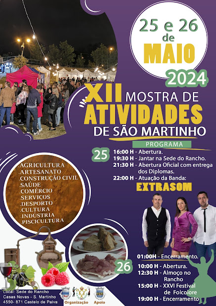 Castelo de Paiva | Com Artesanato, Vinhos, Petiscos e muita Animação Musical. Freguesia de S. Martinho promove 12ª edição da Mostra de Actividades