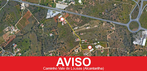 CIRCULAÇÃO NO CAMINHO VALE DE LOUSAS – CERRO GORDO (ALCANTARILHA) SOFRE CONSTRANGIMENTOS DEVIDO A TRABALHOS DE REFORÇO DA REDE DE ABASTECIMENTO DE ÁGUA E PAVIMENTAÇÃO